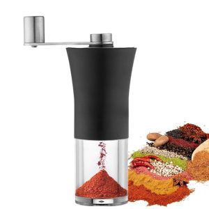 Handmatige koffiemolen van roestvrij staal en keramiek, traploze handmatige espressomolen van hout met conische maalmolen, handmatige koffiemolen, nauwkeurige maalgraadinstelling, koffiemolen