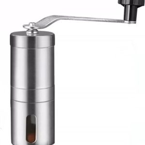 Handmatige koffiemolens - koffiemolen - Bonenmaler - RVS - Koffiebonen molen - Keramische schijven - verstelbare - afneembaar - handslinger - zilver - voor kamperen, reizen, espresso - 4.8*14.5 cm