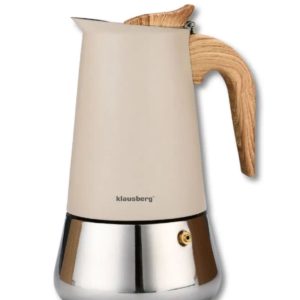Klausberg Espresso Steel Koffiemaker - 450 ml Inductiegeschikt - KB- 7996 - Percolator - Koffiezetter - Espresso maker
