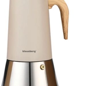 Klausberg Steel Espresso Koffiezetapparaat 600 ml - Inductie Moka Pot Roestvrijstaal - Koffiepercolator voor Espresso - Geschikt voor Inductie, Gas en Elektrisch - Model KB 7997