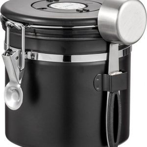 Koffie Bewaarbus - Met CO2 uitlaat - 1.2L - Voor 500 gr koffiebonen - Voor Koffie, Koffiebonen, Thee, Suiker, etc. - Koffieblikbewaarblik - Bewaarbus Koffie - CO² Ventilatie - Bewaarblik - Voorraadbussen - Voorraadblik - RVS