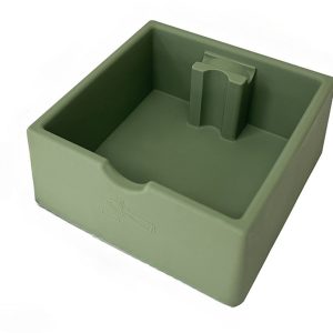 Koffiedik klopbak, geschikt voor filterdrager, espressomachine, gemaakt van ABS, koffiedik klopbak, 16 x 15 x 6,5 cm, klopbak voor koffiemachine, rechte mond, geschikt voor filterkoffiemachine, groen