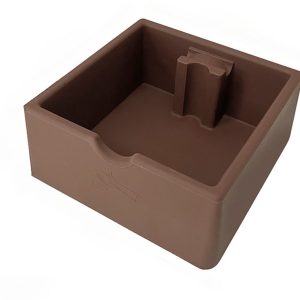 Koffiedik-klopbak, geschikt voor filterhouders, espressomachines, ABS-materiaal, koffiedik-klopbak, 16 x 15 x 6,5 cm, klopbak voor koffiemachines, rechte mond, geschikt voor filterkoffiemachines, koffiebruin