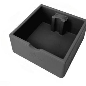 Koffiedikklopbak, geschikt voor filterdrager, espressomachine, ABS-materiaal, koffiedikklopbak, 16 x 15 x 6,5 cm, klopbak voor koffiemachine, rechte opening, geschikt voor filterkoffiemachine, zwart