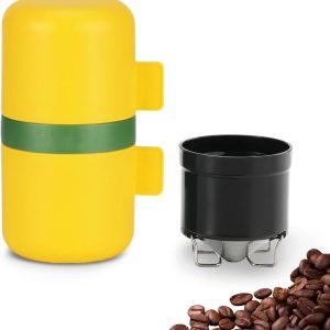 Koffiemolen-2 in 1-BPA-vrij-Brouwbare koffie-Wordt geleverd met 2 kopjes-Perfect voor kamperen, jagen, buiten - geel