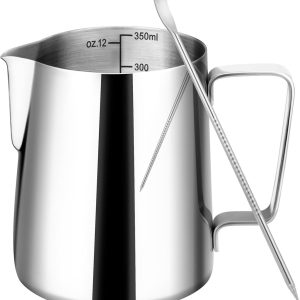 Melkkan - 12oz - melkkannetje opschuim - 304 roestvrij staal - espressomachine Accessoires - melkkannetje opschuim - Zilver