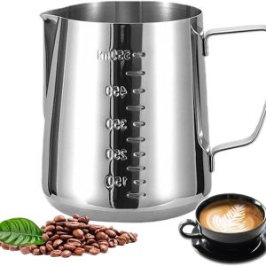 Melkopschuimkan-afgestudeerde latte art-beker, roestvrijstalen melkopschuimer, stoomkan met schaalverdeling voor espressomachine, 350ml