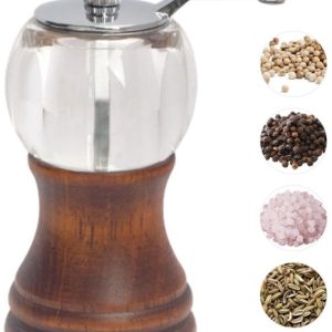 Pepermolen-slijpmachine-Handmatige zout-en pepermolen-handbediend-Geschikt voor keuken-picknick-restaurant -bruin-6*6*10,5cm