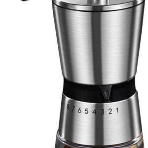 Precisie handmatige koffiemolen, grote capaciteit, geschikt voor thuisgebruik, 8 niveaus van instelbare grofheid, keramische bramen, handzame roestvrijstalen espressomolen, geschikt voor op reis en kamperen, gemakkelijk schoon te maken