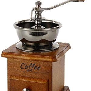 Vintage handmatige koffiemolen met keramische conische braam, draagbaar handkoffiezetapparaat (vlaskleurig)