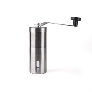 Zout- en pepermolenset, kruidenstrooier, koffiemolen, handmatige maalmolen, roestvrij staal, verstelbare handslinger.