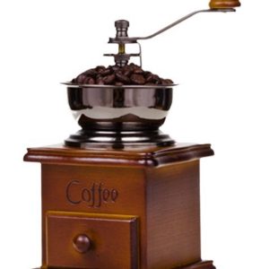 vintage koffiemolen - Handmatige koffiemolen - met keramische conische braam - houten onderstel - keramische tanden - 175 x 105 x 105 cm