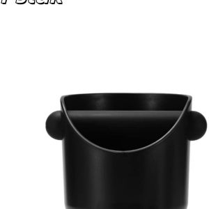 1 stuk - Koffiepers-vuilbakje - Uitklopbakken - Schokbestendig en duurzaam - Barista-stijl persbakje - Met verwijderbare persstang - Antislipbodem - Accessoires voor espressomachines - Zwart