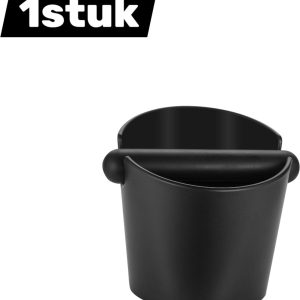 1stuk - Koffiedikbak - ABS-kunststof - Mini-ontwerp - Geschikt voor semi-automatische espressomachines - Met tapper - Onderhoudsvrij en geurloos - Klein formaat - Zwart