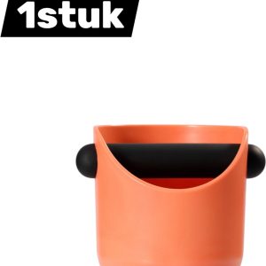 1stuk - Koffiedikcontainer - Koffiedikcontainer - ABS-kunststof - Mini-ontwerp - Geschikt voor semi-automatische espressomachines - Inclusief tapper - Onderhoudsvrij, geurvrij - Mini - Oranje