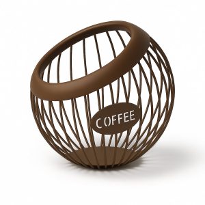 Adore Maison Barista Koffiecup Houder Bruin - Voor 40 Koffiepads - Metaal - Ø20 cm - 18,5 cm Hoog