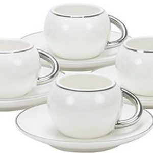 BRICARD ESPRESSO SET 2860 12/S-2 | WIT - ZILVER 12-DELIG