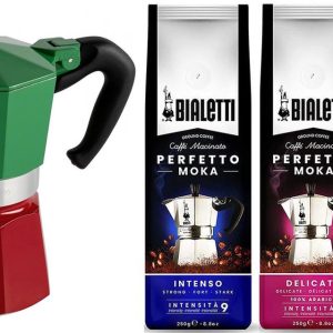 Bialetti Moka Express Italia 3 kops + Bialetti koffiepakket 3x250gr