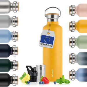 Blumtal Thermosfles 500 ml - Dubbelwandige Thermosfles - Drinkfles - BPA Vrij - Theefles - Thermos - Geel