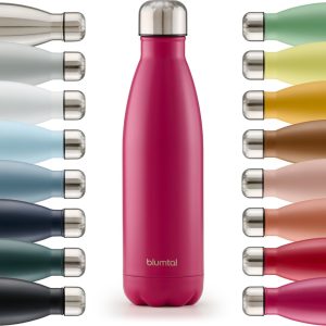 Blumtal Thermosfles - Met dubbele wand - Thermosbeker Koffie, Thee en Koele dranken - Travel Mug - 1000ml - Berry - Roze - Roze