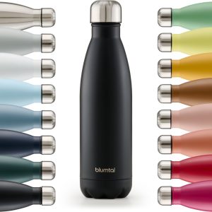 Blumtal Thermosfles - Met dubbele wand - Thermosbeker Koffie, Thee en Koele dranken - Travel Mug - 1000ml - Zwart