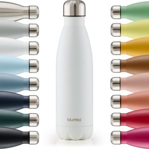 Blumtal Thermosfles - Met dubbele wand - Thermosbeker Koffie, Thee en Koele dranken - Travel Mug - 750ml - Wit