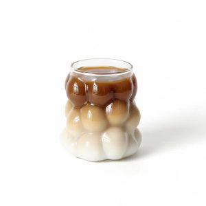 Bubble Glazen - Set van 2 - 400ml - Waterglazen / IJskoffie Glazen / Cocktailglazen - Aesthetic Bubbel Glas - Transparant
