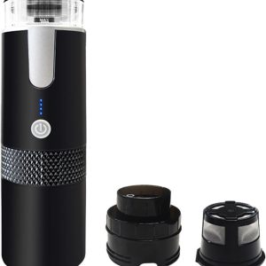 Draagbare koffiezetapparaat, 170 ml (6 oz) elektrisch koffiezetapparaat, Amerikaanse koffie voor gemalen koffie en K-Cup-capsules, USB-oplaadbaar klein reiskoffiezetapparaat voor buiten, reizen en auto