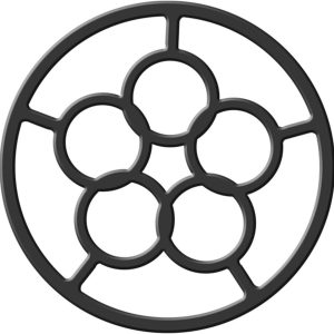 Gasfornuissteun - Antislip gietijzeren gasfornuissteun - Rond ringontwerp - Geschikt voor gasfornuizen, espressomachines en mokapotten.