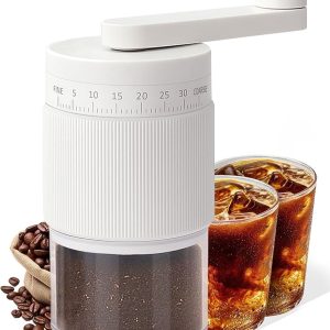 Handmatige Koffiemolen Koffiebonen Maler met Keramische Maalschijf, 40g Capaciteit en 35 Instelbare Maalgraden, Draagbare Handmolen voor Espresso French Press Filterkoffie Koud Brew, Stil en Compact voor Thuis Gebruik en Reizen Wit