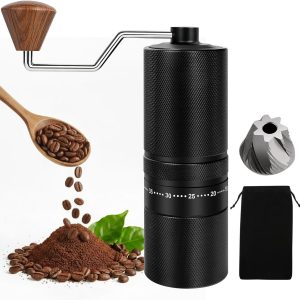 Handmatige Koffiemolen Met 60 Instelbare Maalgraad - Draagbare Koffiemolen Met RVS Conisch Maalwerk En 28g Capaciteit - Volledig Aluminium Handmolen Voor Espresso Pour Over French Press En Reizen