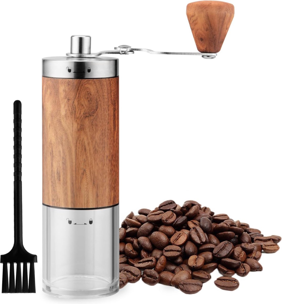 Handmatige koffiemolen-Luxe-RVS-Verstelbare slijpgreep-De maalgrootte van de koffieboon kan worden aangepast