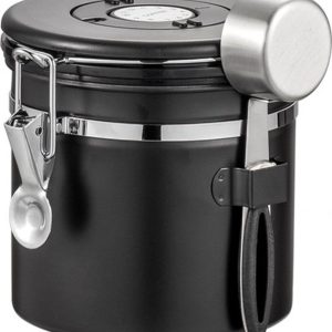Koffie Bewaarbus - Met CO2 uitlaat - 1.2L - Voor 227 gr koffiebonen - Voor Koffie, Koffiebonen, Thee, Suiker, etc. - Koffieblikbewaarblik - Bewaarbus Koffie - CO² Ventilatie - Bewaarblik - Voorraadbussen - Voorraadblik - RVS