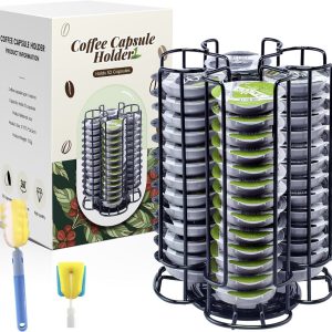 Koffiecapsule Houder Compatibel met Tassimo - 52 Capsules, 360° Draaibare Capsule Standaard, Zwart