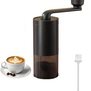 Koffiemolen handmatig Draagbare Koffiemolen Keramische Maalsteen Instelbare Transparante Maalkamer Voor Koffieliefhebbers Barista's Thuis En Kantoor Zwarte Compacte Koffiemolen