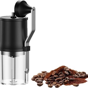 Koffiemolen handmatig-koffiemolen- 1 stuk Handmatige koffiemolen - Draagbare koffiemolen - met opvouwbare handgreep - Geschikt voor espresso - Reizen - Zwart - 14x6 cm
