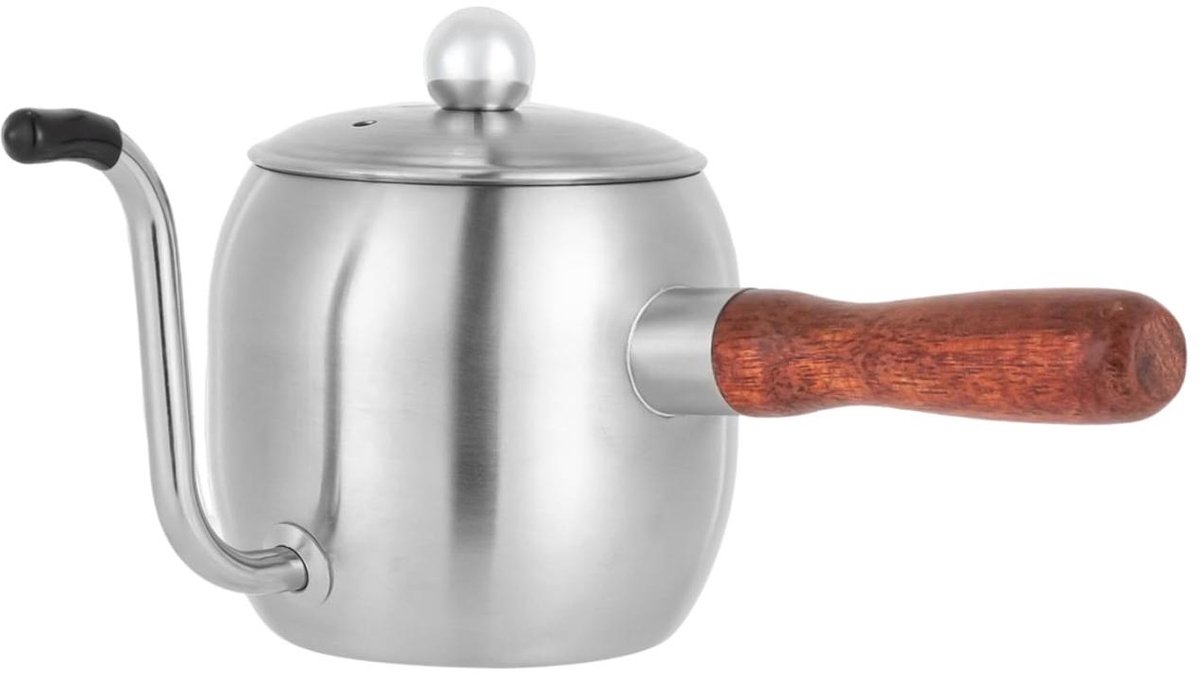 Koffiepot - Theepot - Swaanhals-Uitgietopening Voor Nauwkeurige Waterafgifte - 1 Stuk - Voor Koffie En Thee Zilver