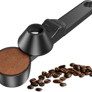 Koffietrechterlepel - 2 eetlepels voor nauwkeurig en gemakkelijk doseren - Maatlepel voor koffiemolen - Doseertrechter voor eiwitpoeder/thee - 19,51*4,45 cm *4,95 cm - Voor thuis koffiezetten en poederdosering - Zwart