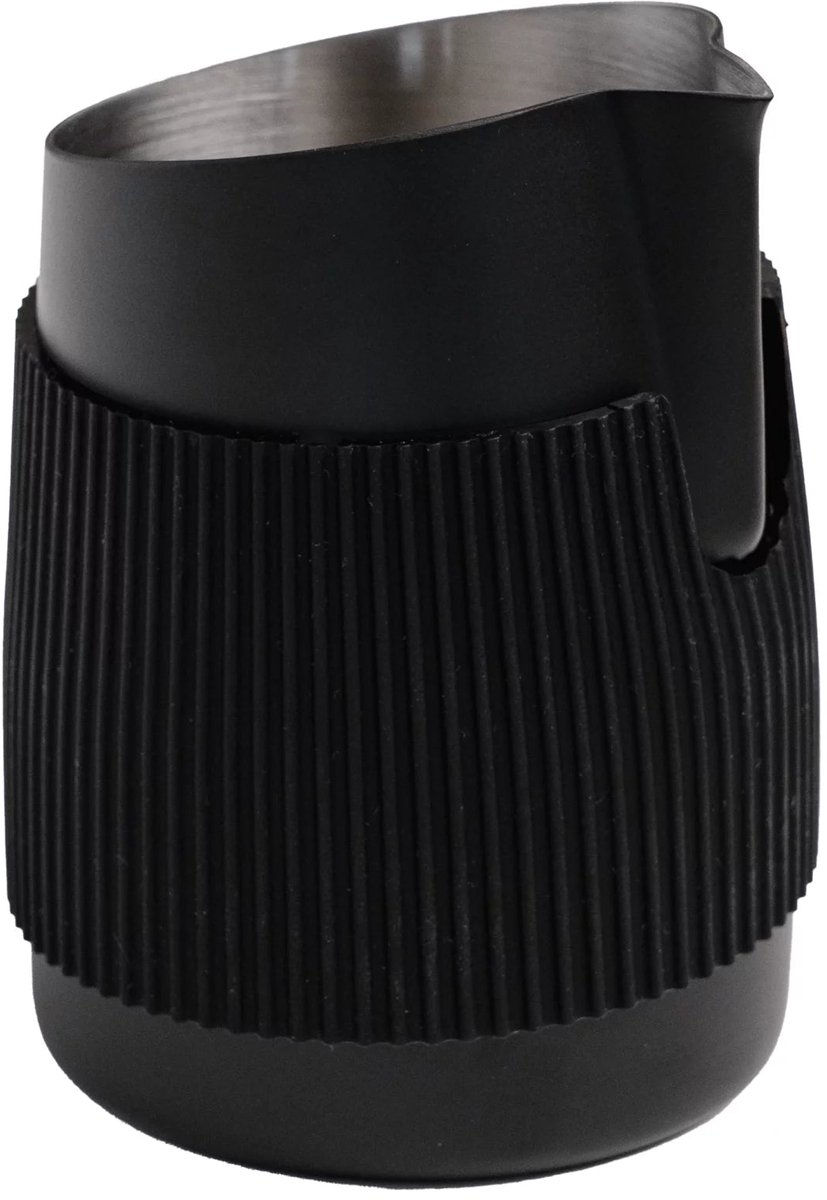 Melkkannetje Opschuim zonder handvat - 400ml - Zwart - RVS - Melkopschuimkan - Melkkan - Espressomachine - Barista Essentials