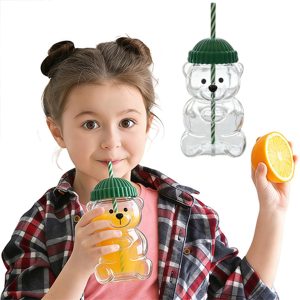 Mok - Koffiekopjes - Glazen beker - Theekopje - 600ml - Herbruikbare beker - Rietje - Deksel - Ijskoffie - Melkthee - Cocktails - Vaatwasmachinebestendig - Groen