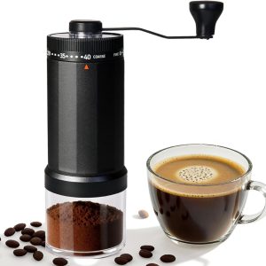 Aurixi® Coffee Grinder - Coffee Molen - Koffie Grinder - 40 Standen - Zwart - 14cm x 7cm x 20cm