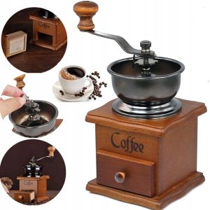 BK - Houten Handmatige Koffiemolen - Traditioneel - 10x10x18cm