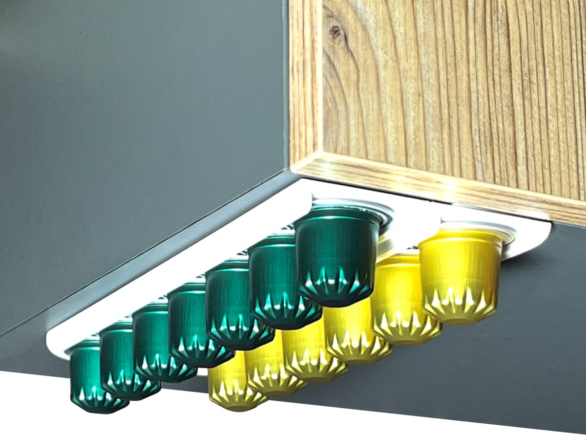 Capsulehouder Zelfklevend - Wit - 2 Stuks - Koffiecups Houder
