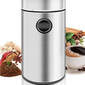 Core® Coffee Grinder - Moka Pot - Koffiemolens - 17,8L x 9,7B x 17,8H centimeter - 150W, 22.000 RPM, roestvrij staal - Zilver - 18cm x 10cm x 18cm