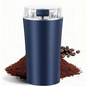 Elektrische koffiemolen, krachtige kruidenmolen van 300 watt, stevige en duurzame roestvrijstalen messen, draagbaar ontwerp, geschikt voor bonen, kruiden en noten, stil en snel, een geweldige keukenhulp (blauw)