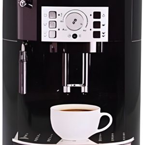 Excellent Houseware Koffie bewaarblik - zwart - koffiemachine print - 1800 ml - bewaarbus
