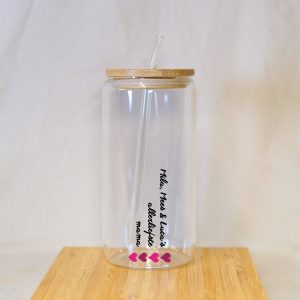 Gepersonaliseerd Cadeau voor Mama - Glazen Drinkfles met Allerliefste Mama - Incl. Glazen Rietje & Schoonmaak Borsteltje - IJskoffie Glazen - Matcha Glazen - Moederdag Cadeautje - Moederdag Cadeau voor Mama - Moederdag