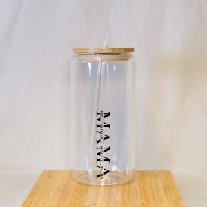 Gepersonaliseerd Cadeau voor Mama - Glazen Drinkfles met Namen - Incl. Glazen Rietje & Schoonmaak Borsteltje - IJskoffie Glazen - Matcha Glazen - Moederdag Cadeautje - Moederdag Cadeau voor Mama - Moederdag