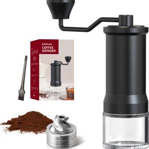 Handmatige koffiemolen - Koffiemolen - coffee grinde - Met draaiknop - Instelbare maalgraad - Geschikt voor thuis, kantoor en op de camping - ABS - Zwart