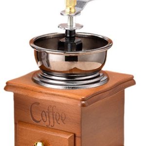 Handmatige koffiemolen - koffiemolen - coffee grinde - instelbare maalgraad - geschikt voor tafelkoffie - hout - bruin